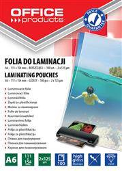 FOLIA DO LAMINOWANIA BŁYSZCZĄCA A6 OFFICE PRODUCTS 125MIC 100 SZT