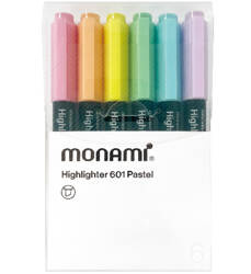 ZAKREŚLACZE 1-4MM MONAMI 160-2491 MIX*6 PASTEL ŚCIĘTA 6SZT