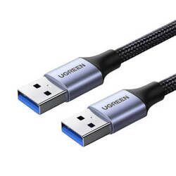 KABEL USB3.0, USB-A MĘSKI DO USB-A MĘSKI,  UGREEN  US373  2A, 0,5M (CZARNY)