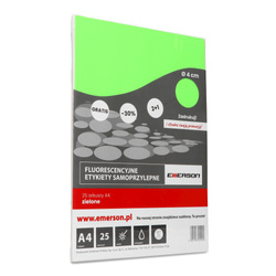 ETYKIETY SAMOPRZYLEPNE 40MM KÓŁKA EMERSON ZIELONE 25ARK.