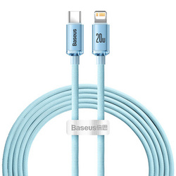 Kabel USB-C do iP Baseus Crystal Shine, 20W, 2m (niebieski)