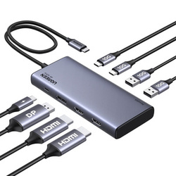 HUB USB-C UGREEN CM639, 2X HDMI, DP, 2X USB, 2X USB-C 3.2 10GBPS, PD, 4K 60HZ