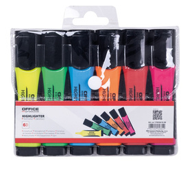 ZAKREŚLACZE OFFICE PRODUCTS Z GUMOWYM UCHWYTEM MIX KOLORÓW 2-5MM 6SZT