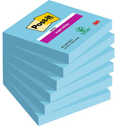KARTECZKI SAMOPRZYLEPNE 76X76MM 3M POST-IT® SUPER STICKY 654-6SS-EB NIEBIESKIE 90 KART