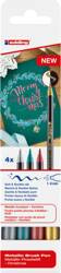 PISAKI Z KOŃCÓWKĄ PĘDZELKOWĄ EDDING 1340 MIX KOLORÓW METALICZNYCH 1-6 MM 4SZT