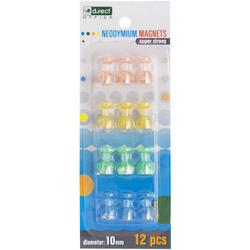 MAGNESY 10MM NEODYMOWE BECZUŁKI LEVIATAN MIX KOLORÓW 12SZT