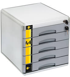 SZAFKA NA DOKUMENTY NA ZAMEK 5 SZUFLAD A4 YELLOW ONE YL-SM05 120-1777 305X347X300MM METALOWA