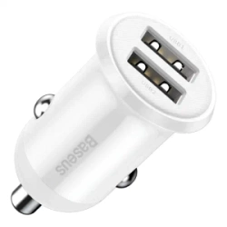 Ładowarka samochodowa Baseus Grain Pro 2x USB 4.8A (biała)