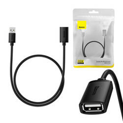Przedłuzacz Baseus USB 2.0 męski do żeński, AirJoy series, 0.5m (czarny)