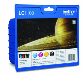 TUSZ ORYGINALNY BROTHER LC1100VALBP CMYK 450BK/ 3*325CMY STRON PO TERMINIE