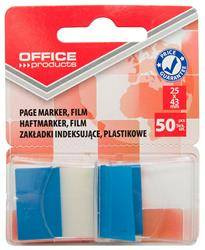 ZAKŁADKI INDEKSUJĄCE FOLIOWE 25X43MM OFFICE PRODUCTS NIEBIESKIE 50 SZT