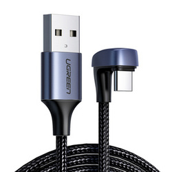 Kabel UGREEN US311 USB-A-USB-C 2m kątowy (czarny)