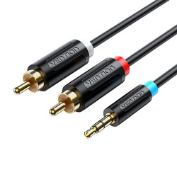 KABEL AUDIO ADAPTER 3,5MM MĘSKI NA 2X MĘSKI RCA VENTION BCLBK 8M CZARNY