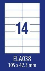 ETYKIETY SAMOPRZYLEPNE 105X42.3MM UNIWERSALNE AVERY ZWECKFORM ECONOMY ELA038 BIAŁE 100ARK*14SZT