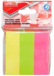 ZAKŁADKI INDEKSUJĄCE PAPIEROWE 26X76MM OFFICE PRODUCTS MIX KOLORÓW 3X100 SZT