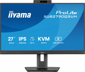 IIYAMA MONITOR 27 CALI XUB2790QSUH-B2 IPS,QHD,CAM,MIC,HDMI,DP,3XUSB(3.2), 100HZ,ADAPTIVE SYNC,FLICKERFREE,2X2W,WINDOWS HELLO