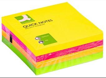 KARTECZKI SAMOPRZYLEPNE 76X76MM Q-CONNECT BRILLIANT MIX NEON 320KART
