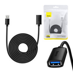 Przedłuzacz Baseus USB 3.0 męski do żeński, AirJoy series, 5m (czarny)