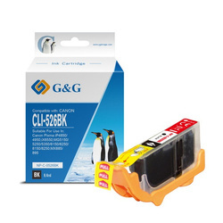G&G KOMPATYBILNY INK / TUSZ Z CLI526BK, BLACK, 8.4ML, NP-C-0526BK, 4540B001, DLA CANON PIXMA MG5150, MG5250, MG6150, MG8150