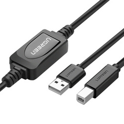 AKTYWNY KABEL USB 2.0 A-B UGREEN US122 DO DRUKARKI, 15M (CZARNY)
