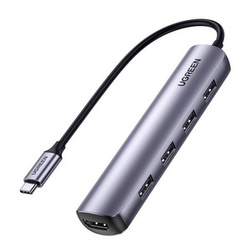 ADAPTER HUB UGREEN, USB_C DO 4X USB 3.0, HDMI,  CM417