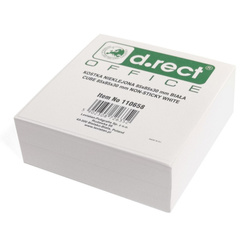 KOSTKA BIUROWA NIEKLEJONA 85X85X30MM D.RECT BIAŁA