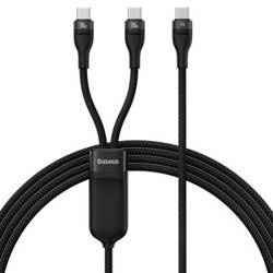 KABEL USB 2W1 BASEUS FLASH SERIES, USB-C DO USB-C 100W, 1.5M (CZARNY)