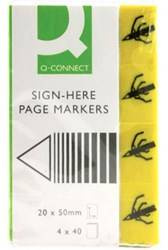 ZAKŁADKI INDEKSUJĄCE PAPIEROWE 20X45MM Q-CONNECT SIGN-HERE ŻÓŁTE 4X40 SZT