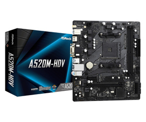 ASROCK PŁYTA GŁÓWNA A520M-HDV AM4 2DDR4 HDMI/DVI/VGA M.2 MATX
