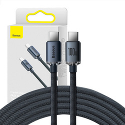 Kabel USB-C do USB-C Baseus Crystal Shine, 100W, 2m (czarny)
