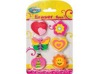 GUMKA DO ŚCIERANIA POLIMEROWA CENTRUM FLOWER & HEART 86618 6SZT