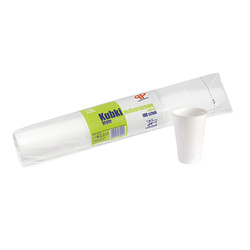 KUBEK 8571009371 BIAŁY PLASTIKOWY 200 ML 100 SZT