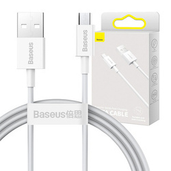KABEL USB DO MICRO USB BASEUS SUPERIOR SERIES, 2A, 1M (BIAŁY)