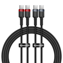 KABEL BASEUS CAFULE USB-C DO USB-C 100W,2M, 2SZT (CZERWONO-CZARNY, SZARO-CZARNY)