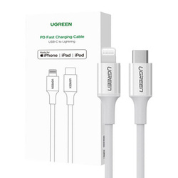 KABEL USB-C DO LIGHTNING UGREEN US171, 3A, 0.25M (BIAŁY)