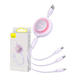 Kabel BASEUS Bright Mirror 2 micro/Lightning/USB-C 1.1m (fioletowy)