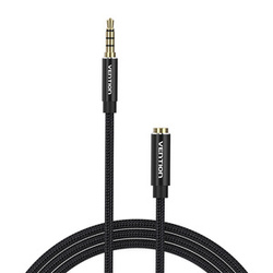 KABEL AUDIO TRRS 3,5MM MĘSKI DO 3,5MM ŻEŃSKI VENTION BHCBJ 5M CZARNY