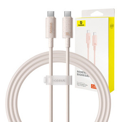 Kabel szybko ładujący Baseus USB-C do USB-C Habitat Series 100W, 1m (różowy)