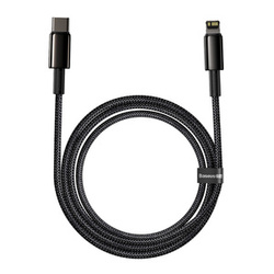 Kabel USB-C do Lightning Baseus Tungsten Gold, 20W, 5A, PD, 2m (czarny)
