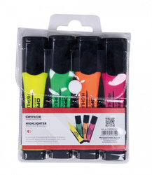 ZAKREŚLACZE OFFICE PRODUCTS Z GUMOWYM UCHWYTEM MIX KOLORÓW 2-5MM 4SZT