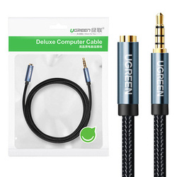 PRZEDŁUŻACZ AUDIO AUX JACK 3,5 MM UGREEN AV118, 0,5M (CZARNY)