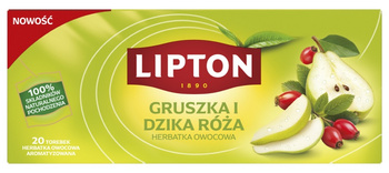 HERBATA GRUSZKA I DZIKA RÓŻA LIPTON OWOCOWA 20 TOREBEK