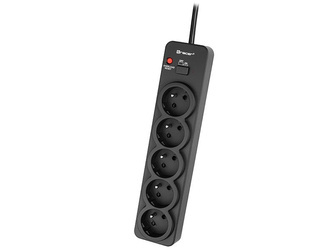 TRACER LISTWA ZASILAJĄCA POWERGUARD PRO 1.8M (5 GNIAZD, 1 WŁĄCZNIK) CZARNA