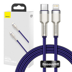 KABEL USB-C DO LIGHTNING BASEUS CAFULE, PD, 20W, 1M (FIOLETOWY)