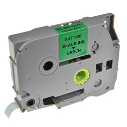 G&G KOMPATYBILNY TAŚMA DO DRUKAREK ETYKIET, DLA BROTHER, TZE-731, CZARNY DRUK/ZIELONY PODKŁAD, LAMINOWANE, 8M, 12MM