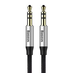 KABEL AUDIO MINI JACK 3,5MM AUX BASEUS YIVEN 1,5M (CZARNO-SREBRNY)