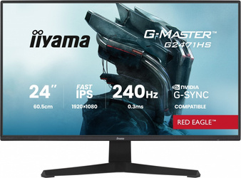 IIYAMA MONITOR 23,8 CALA G2471HS-B1 FAST IPS,FHD,240HZ,2XHDMI,DP, 350CD,     ADAPTIVE G-SYNC - 1920 X 1080 @48-240HZ  DISPLAYPORT ONLY