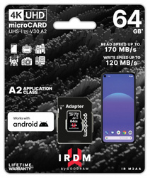 GOODRAM KARTA PAMIĘCI MICROSD IRDM 64GB UHS-I U3 A2 + ADAPTER