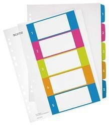 Przekładki 1-5 A4 LEITZ WOW numeryczne 12410000 plastikowe