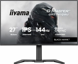 IIYAMA MONITOR 27 CALI GB2741QSU-B1 IPS,QHD,144HZ,1MS,2XUSB,                ADAPTIVE G-SYNC,HDMI,DP,350CD, HAS (150) PIVOT
